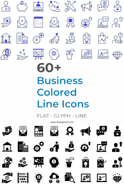 60+ Business Colored Line Icons