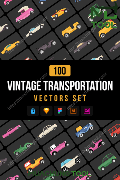 100 Vintage Transport Icons