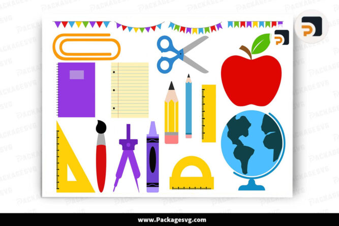 School SVG Bundle, Learning Tools SVG PNG DXF EPS JPG Digital Download