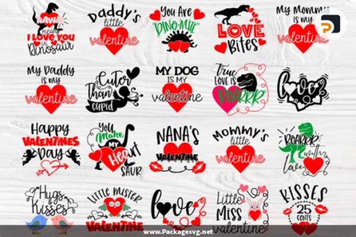 Dinosaur Valentine SVG Bundle