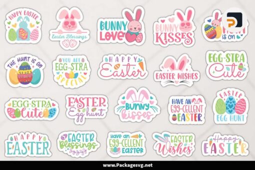 Easter Packaging Stickers Bundle