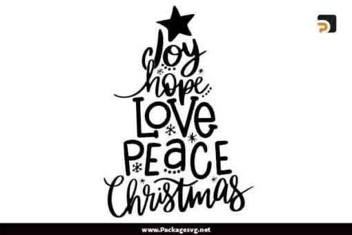 Joy Hope Love Peace Christmas SVG