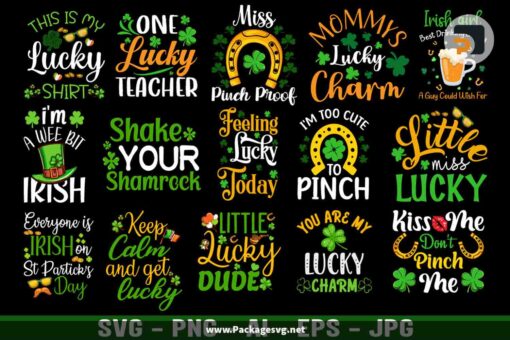 St Patrick's Day Bundle, 15 T-Shirt Designs SVG PNG JPG EPS AI