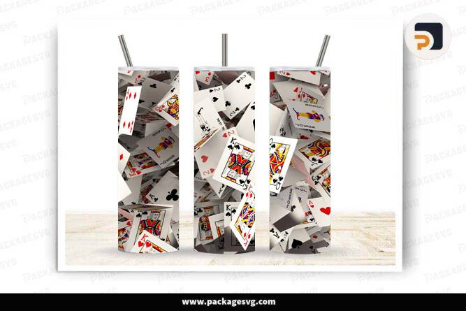 3D Multilayer Cards Template, 20oz Skinny Tumbler Wrap