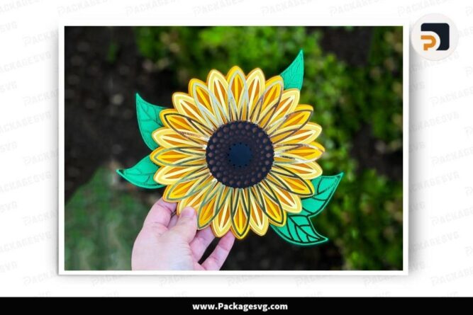 3D Mandala Sunflower Layered, SVG Paper Cut File