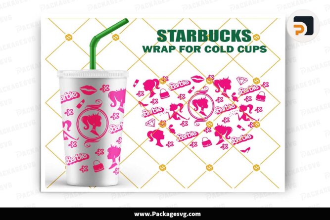 Barbie Pink Starbucks Wrap For Cold Cup LK2EJQTC