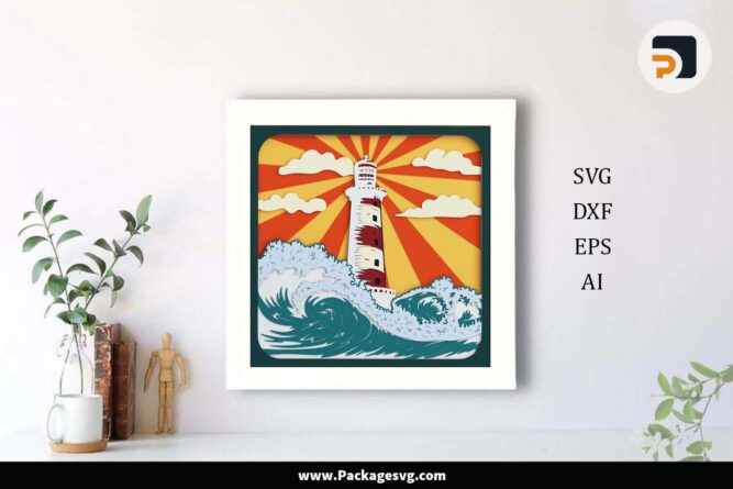 Lighthouse Shadow Box, SVG Files For Cricut LKKI2MZS