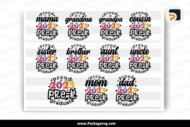 Pre-k Graduation SVG Bundle, Proud Family of a 2023 Designs LK6C2898