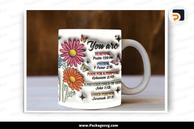 3D Faith Bible Verse Sublimation PNG, 11oz 15oz Mug Wrap LLM33BI6