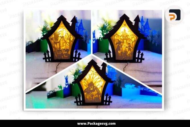 Halloween Haunted House Lanterns Bundle, SVG File For Cricut LLUQ8S11