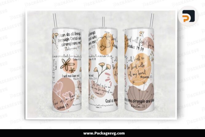 Christian Bible Verse Affirmations Sublimation Design, 20 oz Skinny Tumbler Wrap LMYOAQZC