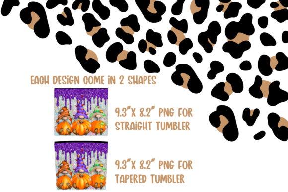 Halloween Glitter Gnome Pumpkin PNG, 20oz Tumbler Wrap LMBH5SPZ