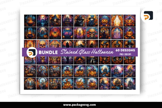 Stained Glass Sublimation Bundle, 60 Halloween Designs LNQE7LVX