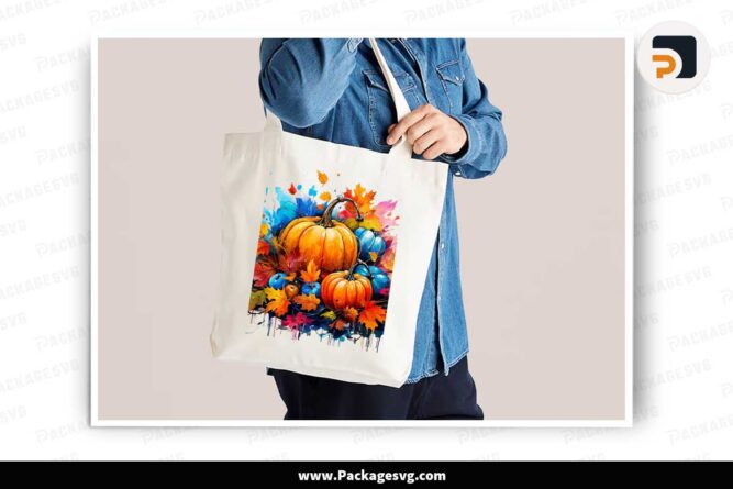 Watercolor Fall Pumpkin Clipart PNG, Autumn Shirt Design LMU393J4