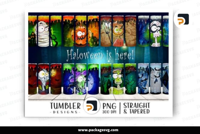 Funny Halloween Sublimation Design, 20oz Skinny Tumbler Wrap LNU1W6SG