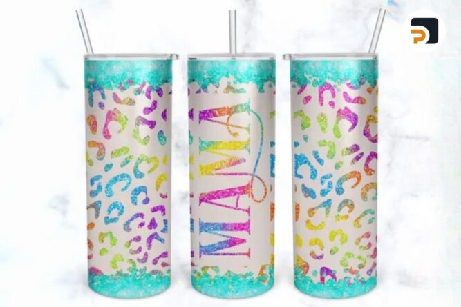 Mama Sublimation Design, 20oz Skinny Tumbler Wrap