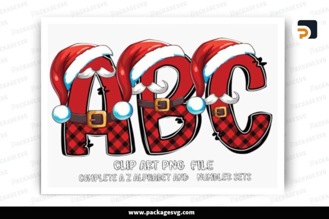 Christmas Alphabet Letters PNG Bundle, Sublimation Design LOV79I5J