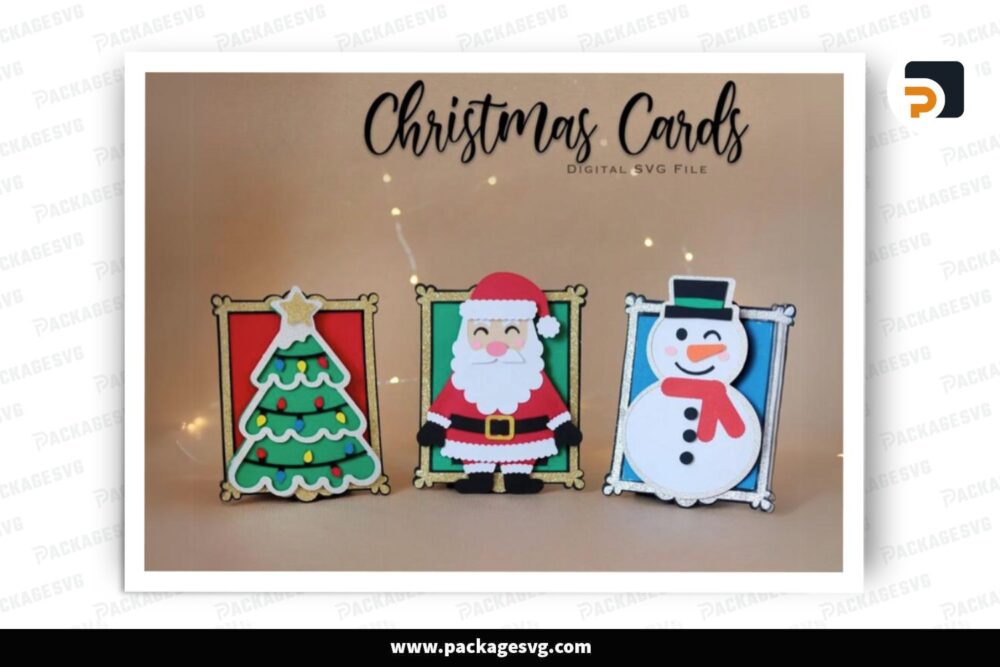 Christmas Card Template Bundle, 3 SVG Paper Cut File LPM3ERD0 (1)