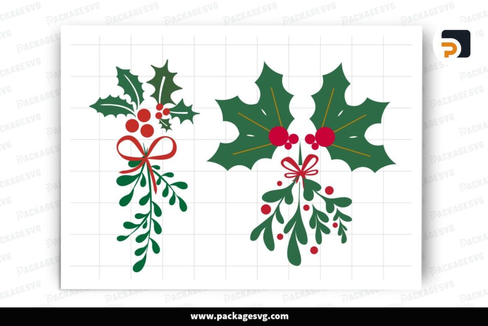 Christmas Mistletoe SVG, Holy Xmas Cut File Design