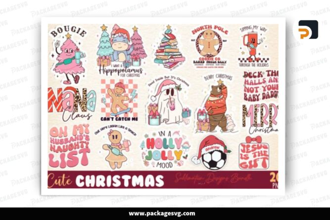 Cute Christmas Bundle, 20 PNG Sublimation Designs LPLZSSFH (2)