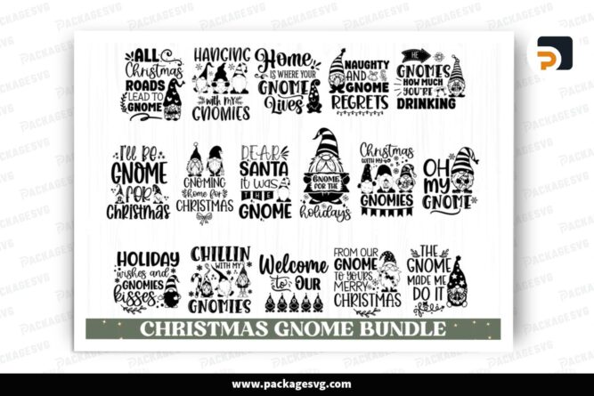 Gnome Christmas SVG Bundle, 20 Xmas Design Files LPS4858H (2)