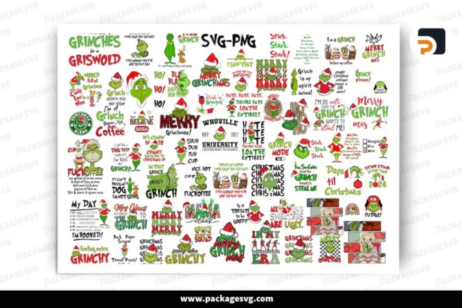 Grinch Christmas SVG Bundle, Xmas Design Files LPMGB8PF (1)