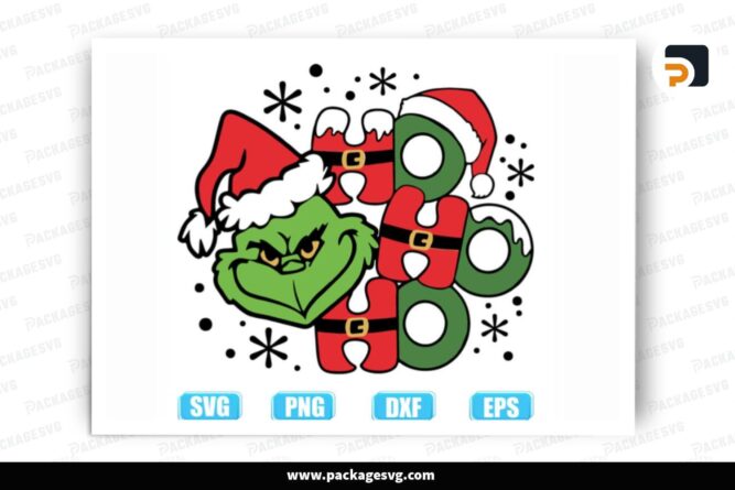 Ho Ho Ho Grinchmas, Xmas SVG Design Cut File (1)