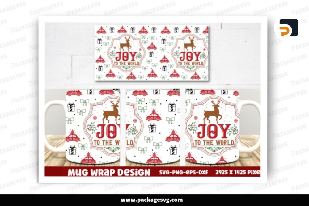 Joy To The World SVG Cut Design, 11oz 15oz Skinny Mug Wrap LPUKAE4Z (1)