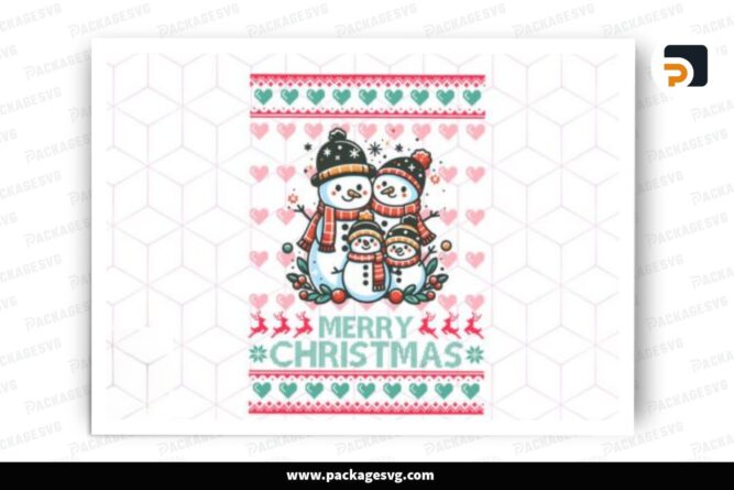 Snowmen Ugly Christmas Sweater PNG, Sublimation Design LPPAV38E