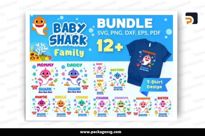 Family Shark SVG Bundle, 12 Design Files LRVDMX7F (2)