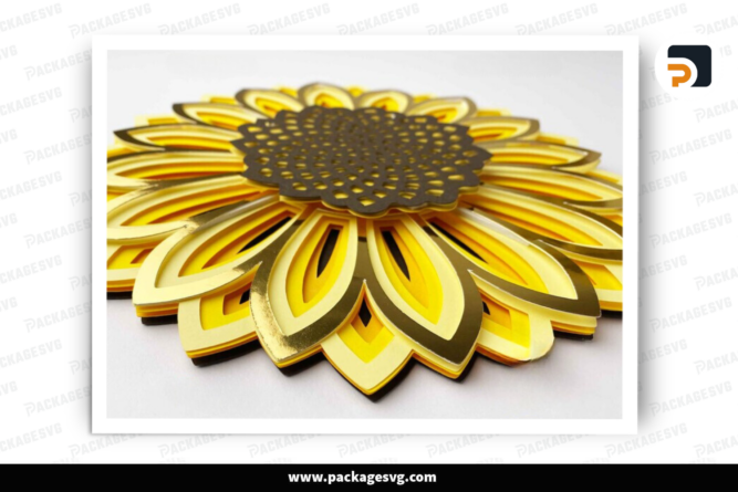 Sunflower SVG, Shadow Box svg, Mandala SVG, Glowforge svg