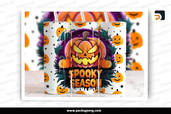 Halloween Tumbler Wrap 20 oz, Pumpkin Tumbler Wrap