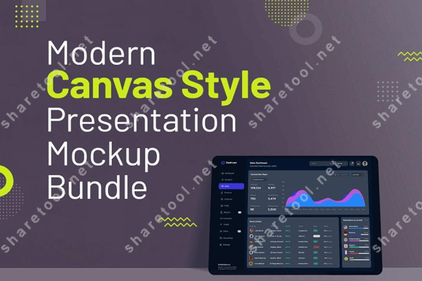 Modern Canvas Style Presentation Mockup Bundle