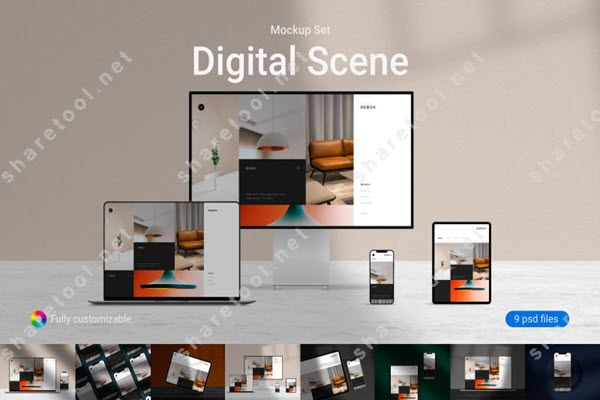 Digital Scene Mockup Set