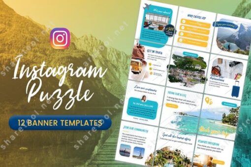 Travel Instagram Puzzle Banner Templates