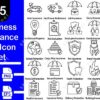 Business Insurance Line Icon Set